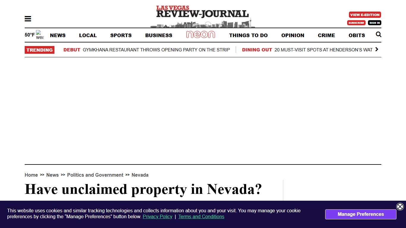 How to find unclaimed property, money in Nevada | Nevada | News | Politics and Government